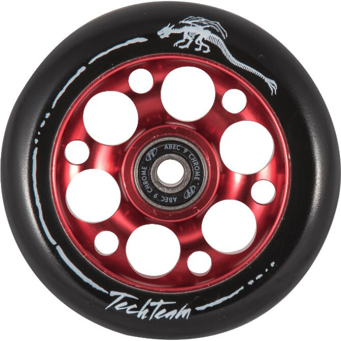 Колесо TECH TEAM для самоката X-Treme 100*24мм Drilled, red