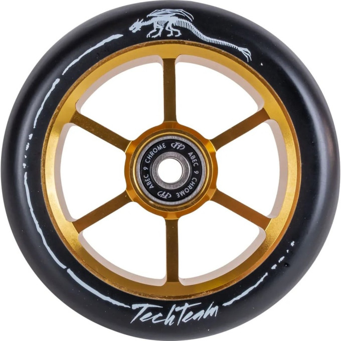 Колесо TECH TEAM для самоката X-Treme 110*24мм 6RT (DRACO),gold/yellow