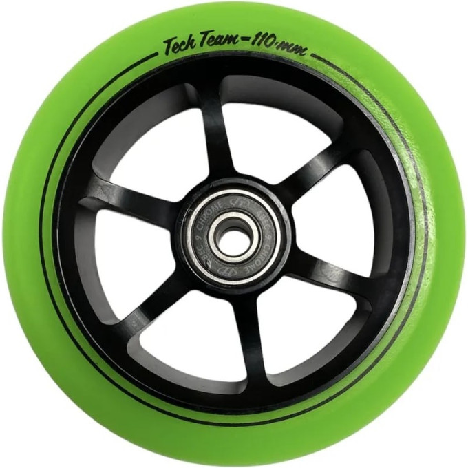 Колесо TECH TEAM для самоката X-Treme 110*24мм, 6ST,green
