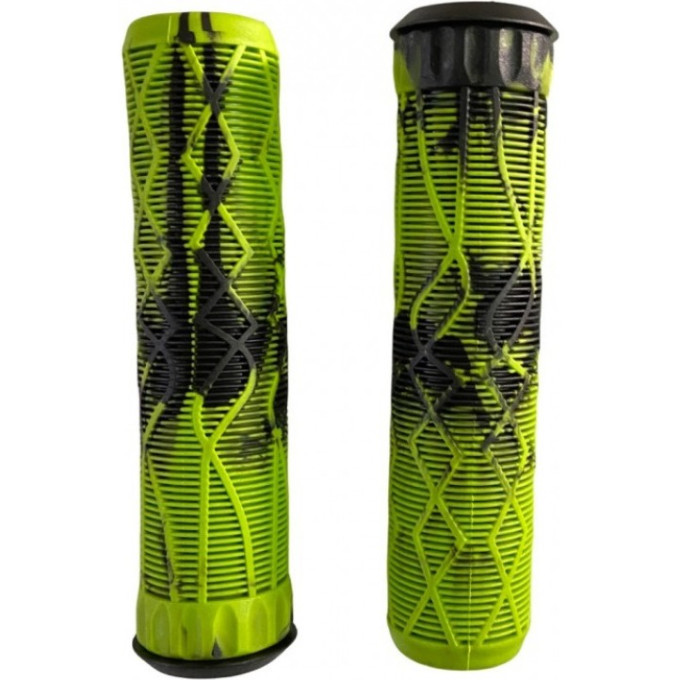 Набор TECH TEAM грипсы 2шт с барендами BL 115/S22, Black-Green