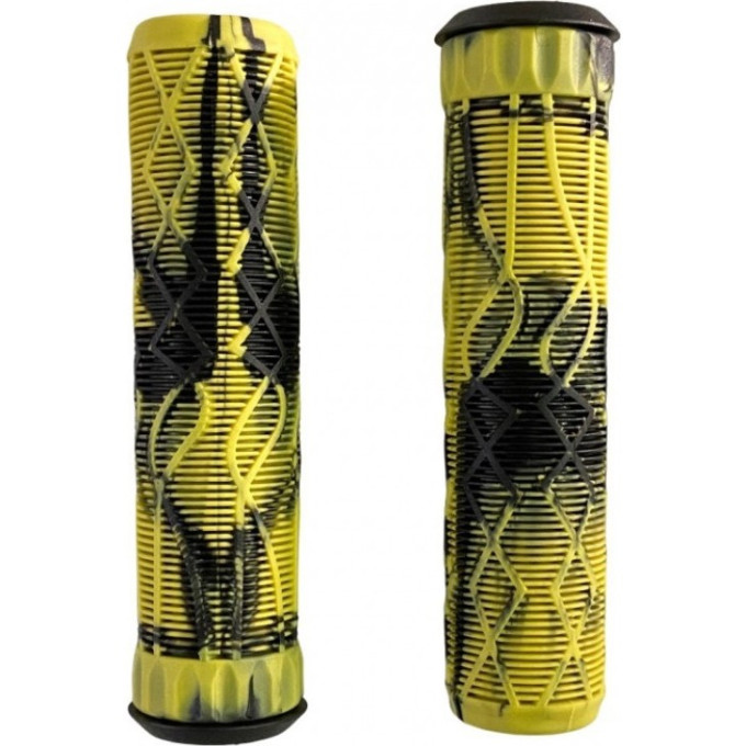 Набор TECH TEAM грипсы 2шт с барендами BL 115/S22, Black-Yellow