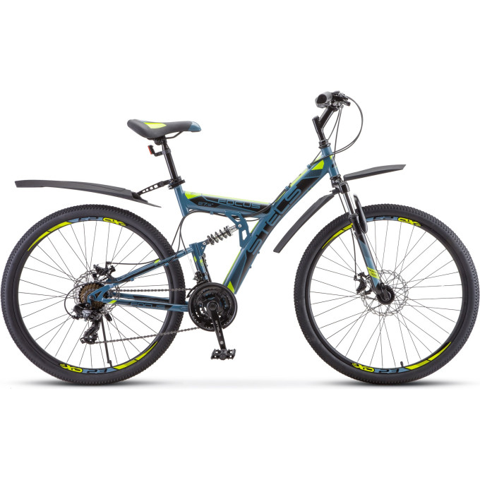 Велосипед STELS FOCUS MD 27.5" 21-sp V010 19" Серый/жёлтый